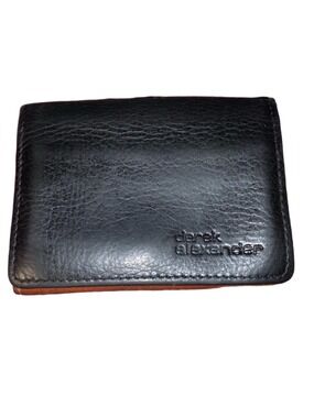 Men's Derek Alexander Black Brown Leather Bifold Wallet One Size